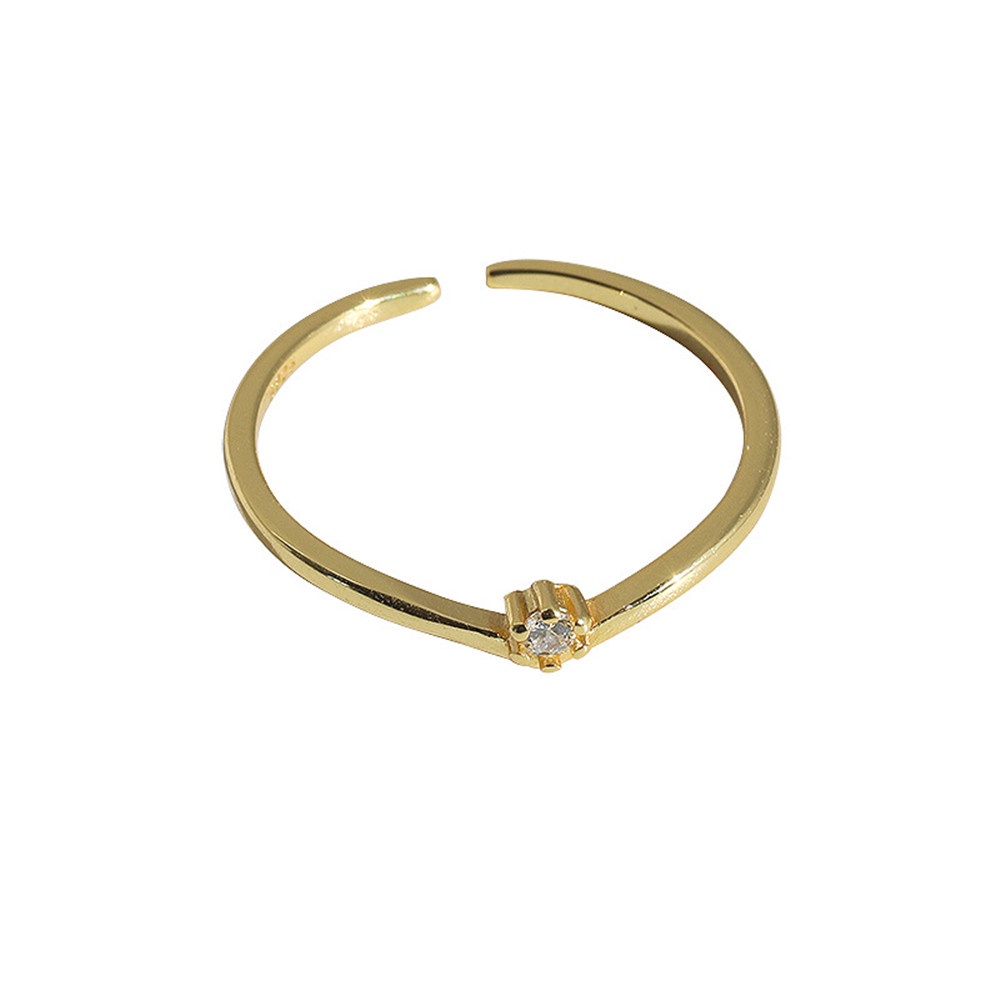 Nhẫn Hình Chữ V Đính Đá Pha Lê Đơn Giản Thời Trang Cho Nữ