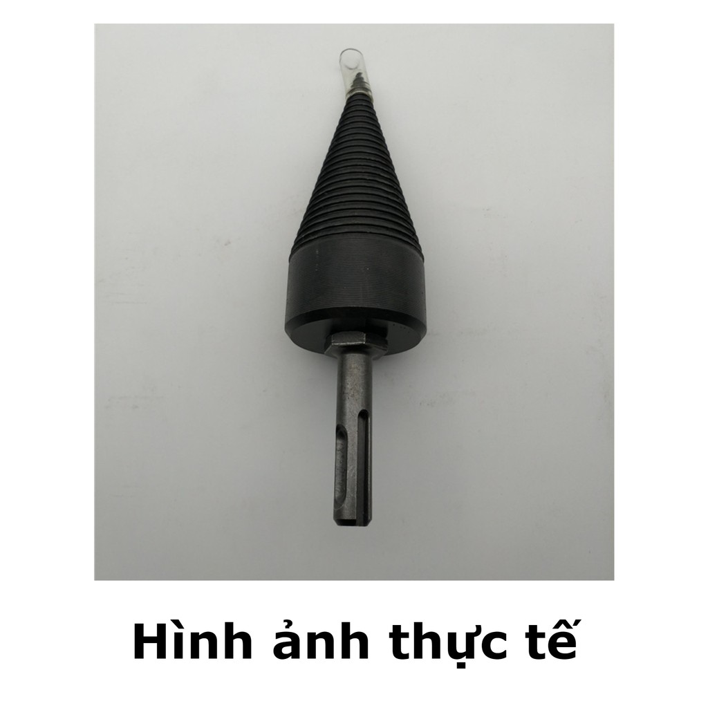 Mũi khoan tách gỗ, mũi bổ củi bằng máy có ren mở rộng 42MM chuyên dụng kèm chuôi nối lắp được cho nhiều loại máy