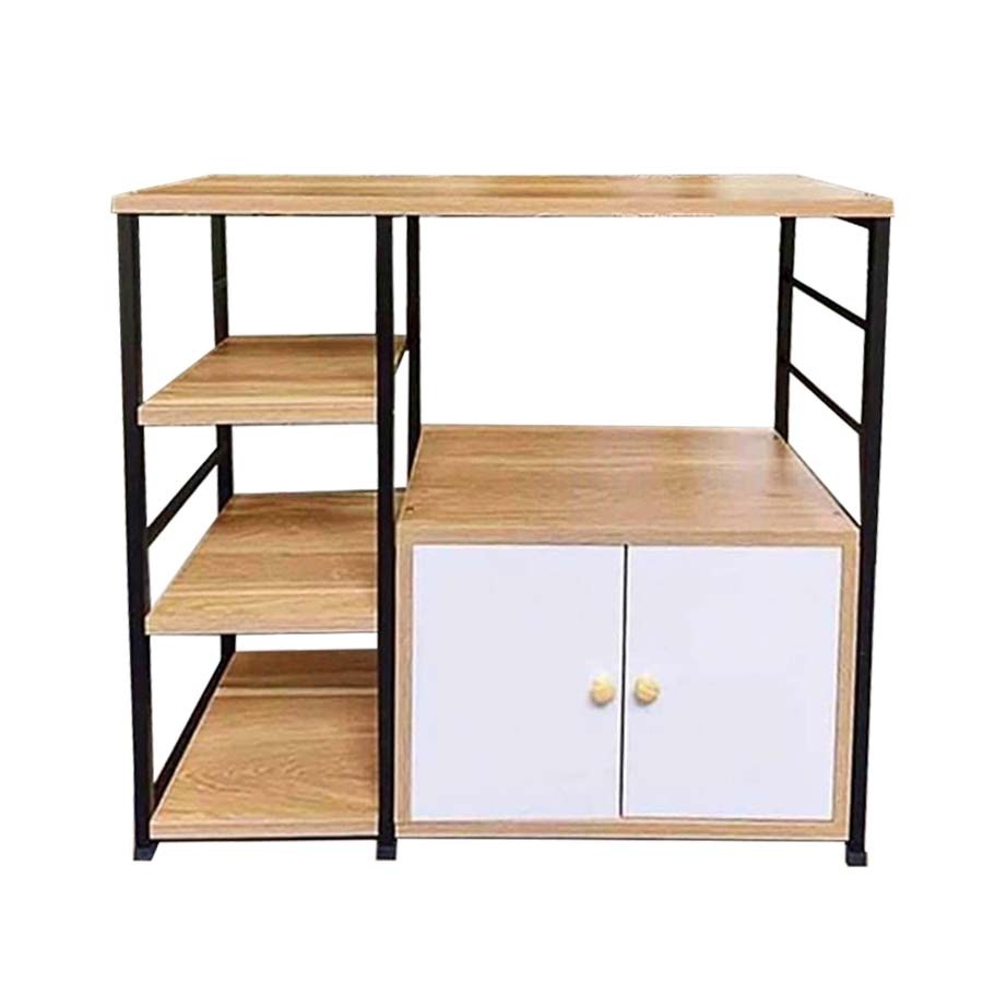 KỆ ĐỂ LÒ VI SÓNG PUCA,ĐỂ ĐỒ NHÀ BẾP ĐA NĂNG CÓ TỦ BẰNG GỖ TIỆN LỢI NHỎ GỌN