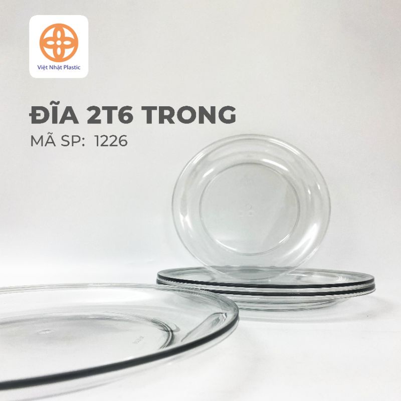 Đĩa phíp giả thủy tinh tròn trong suốt 2t6 cm