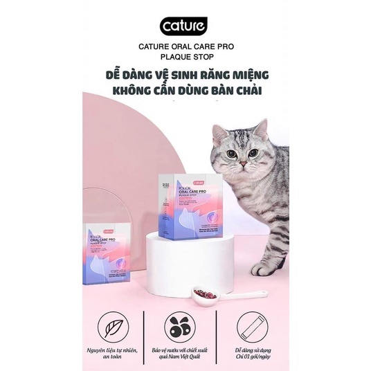 Bột Làm Sạch Mảng Bám Răng Khử Mùi Hôi Miệng Chó Mèo - Cature Rollon Oral Care Pro PLAQUE-STOP