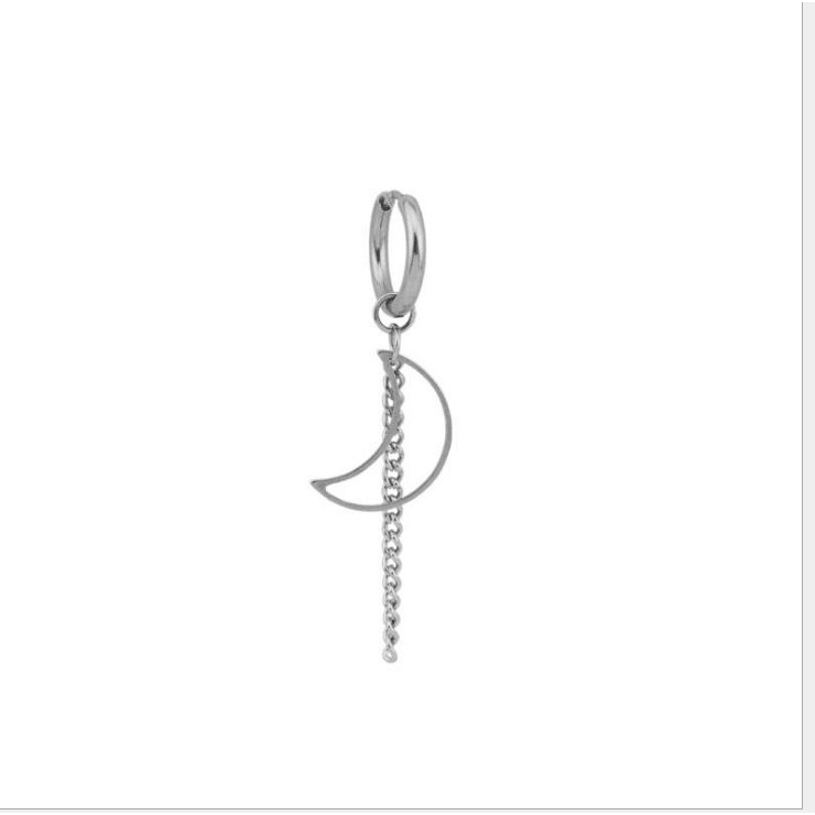 Khuyên tai chuỗi xích mặt trăng phong cách Hong Kong 22320 cho nam nữ