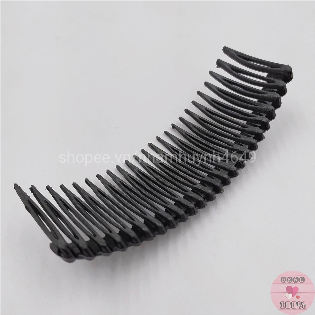 Sỉ 12 cây lược cài tóc 24 răng in chữ trắng - Hình thật 100%