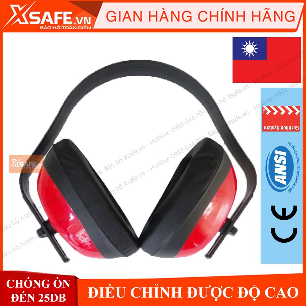 Chụp tai chống ồn SuperChing JE-201 mức chống ồn 25dB đệm da êm ái có thể điều chỉnh theo cỡ đầu