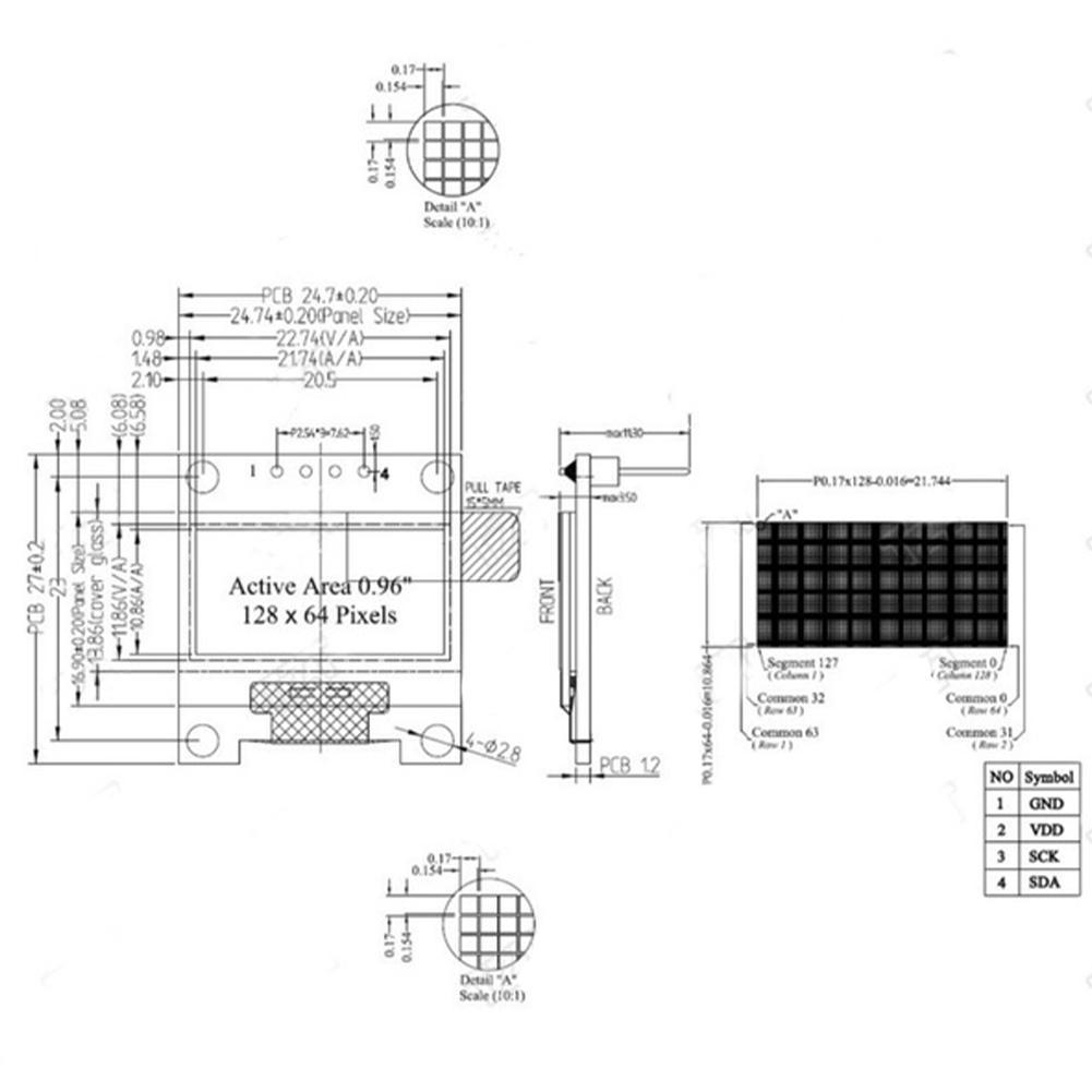 Mô Đun Hiển Thị Màn Hình Oled 0.96 Inch Iic 128x64 I2C | BigBuy360 - bigbuy360.vn