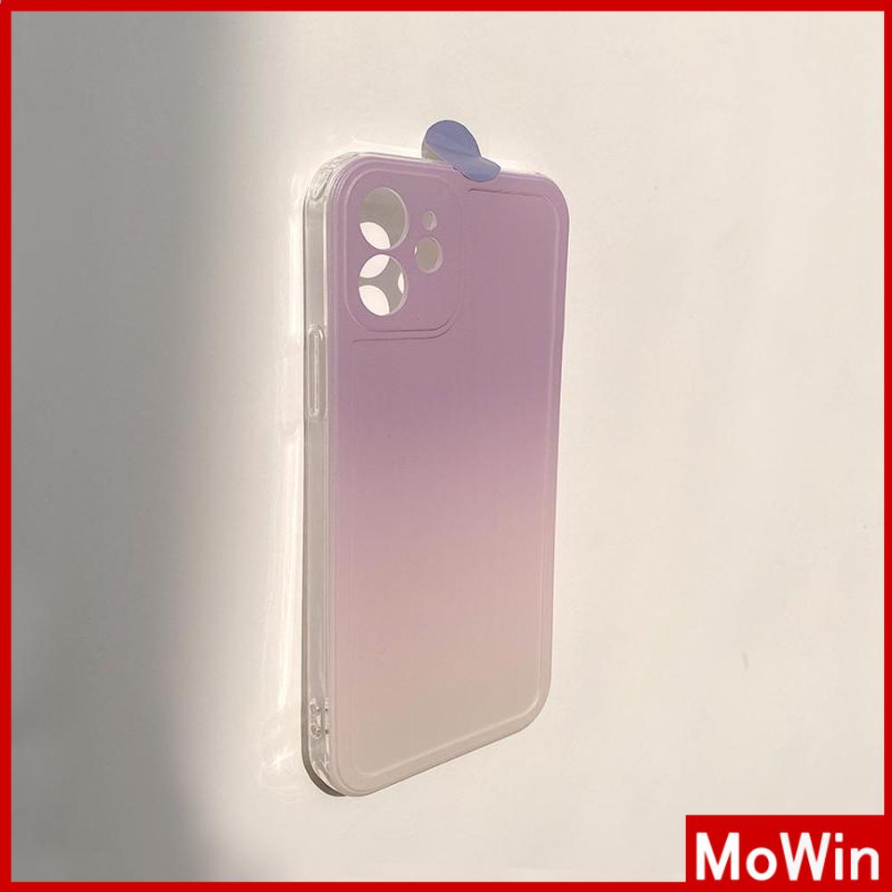 Ốp Điện Thoại Silicon Mềm Bảo Vệ Toàn Diện Camera Chống Sốc Màu Tím Gradient Cho iPhone 13 Pro Max 12 Pro Max 11 7 Plus