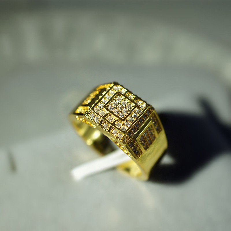 Nhẫn R1274 mạ vàng 18K đính đá thời trang dành cho nam