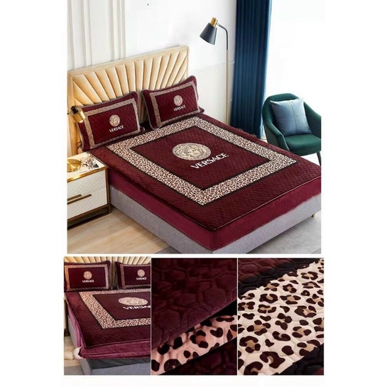 THẢM BỌC ĐỆM THƯƠNG HIỆU CAO CẤP, BỘ GA GỐI BỌC CHUN IN THƯƠNG HIỆU( tặng kèm 2 vỏ gối)