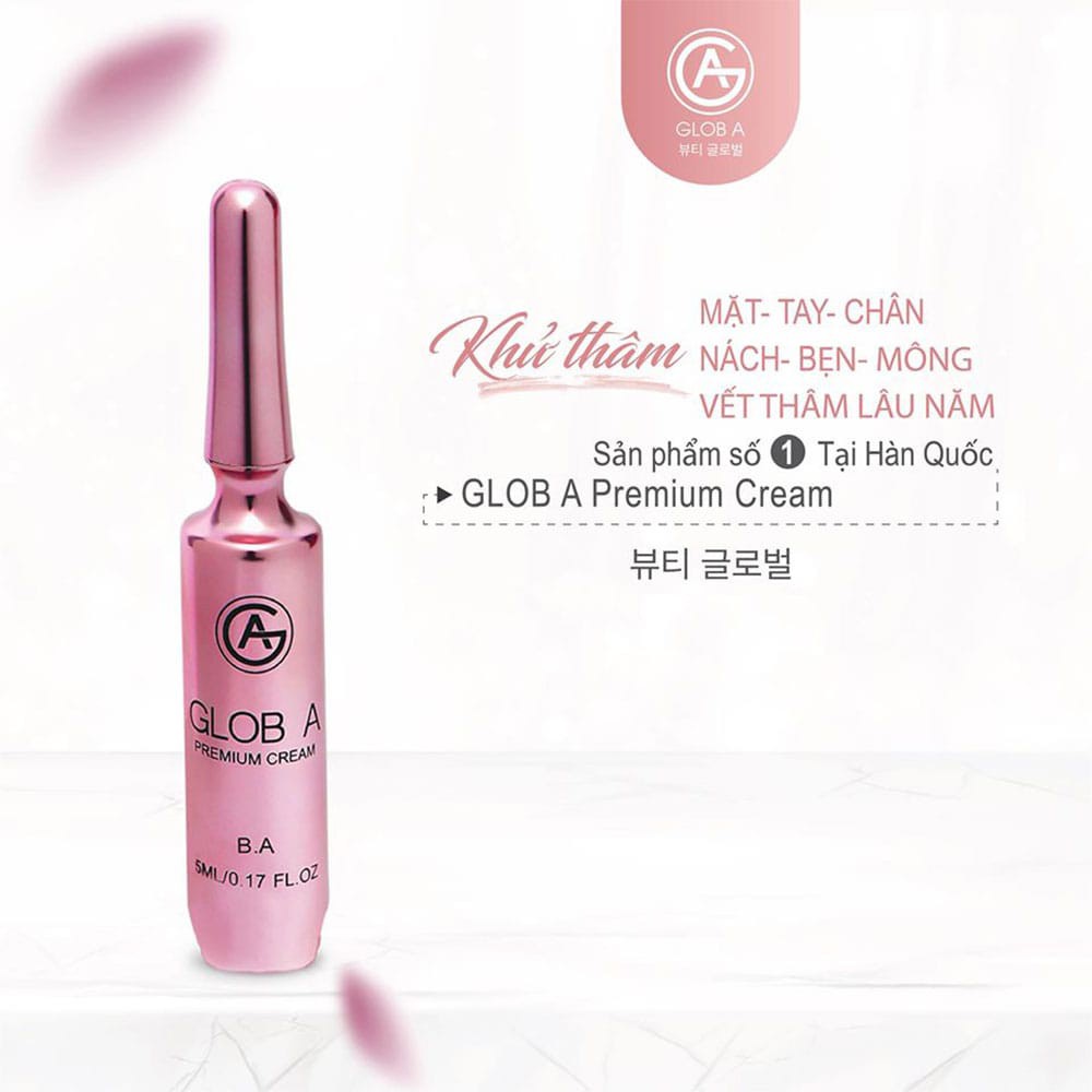 Kem khử thâm Glob A BA làm sáng nách bẹn, mông, gối Premium Cream 5ml Hàn Quốc