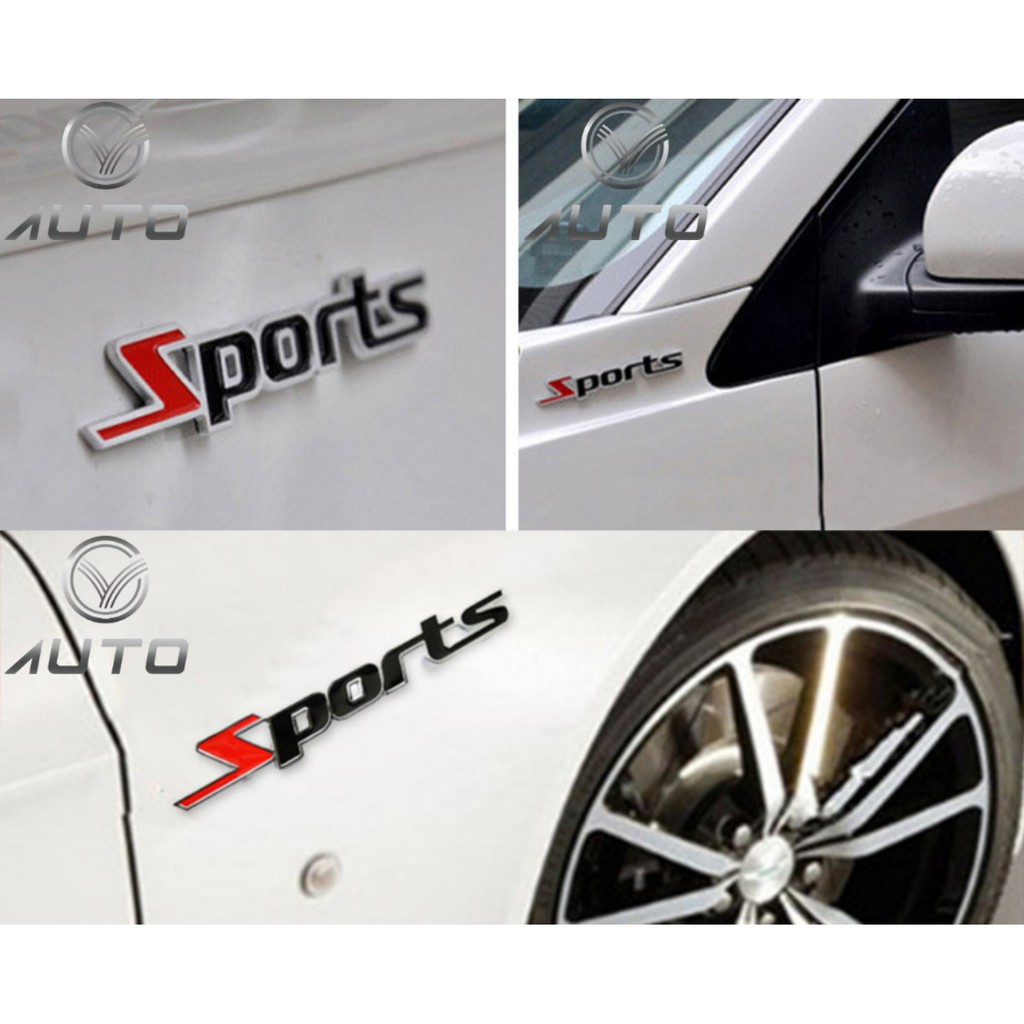 Dán decal 3D Sports trang trí logo cho ô tô, xe hơi