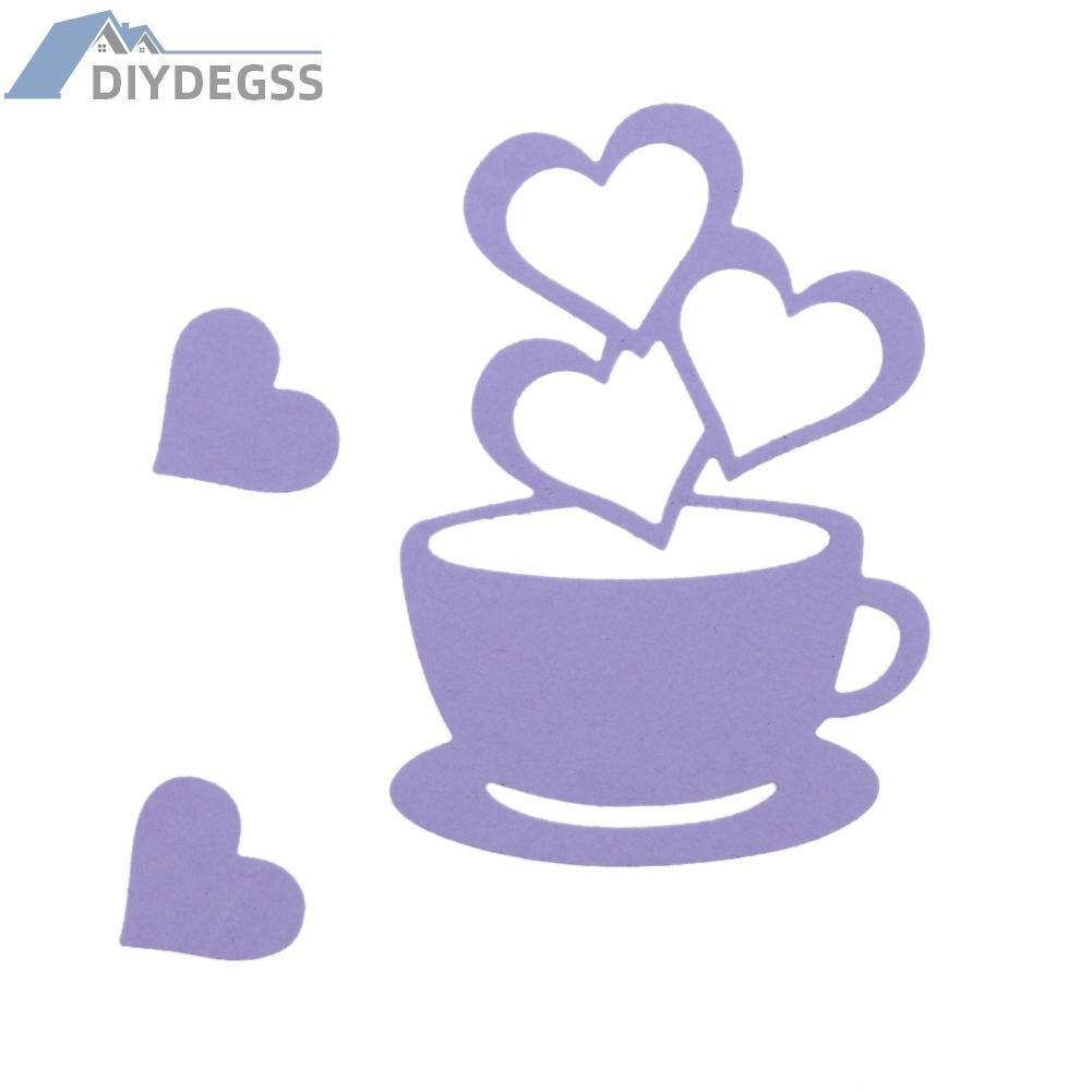 Diydegss2 Love Heart Coffee DIY Metal Scrapbook Craft Embroidery Cutting Die Stencils