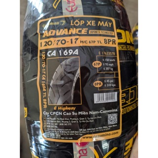Vỏ xe casumina bánh sau ex 150 độ 120/70-17