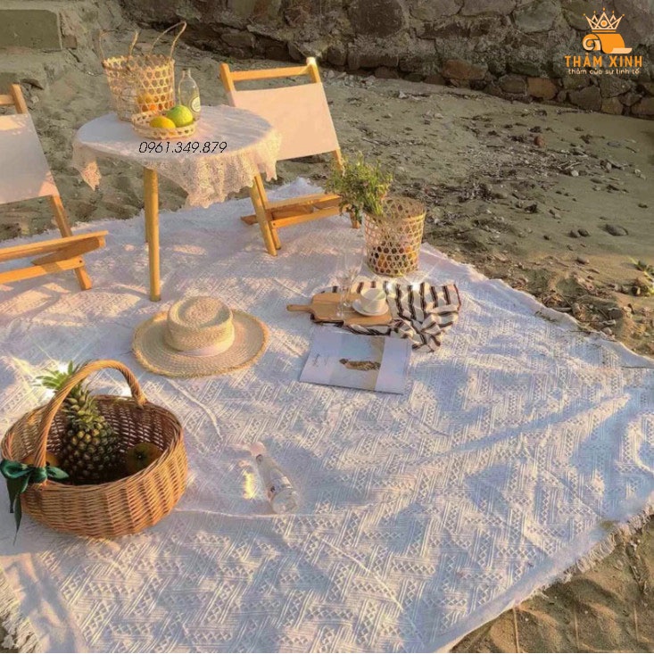 Thảm trải đi chơi dã ngoại Picnic, Dùng làm font nền chụp hình ngoại cảnh đẹp sang trọng