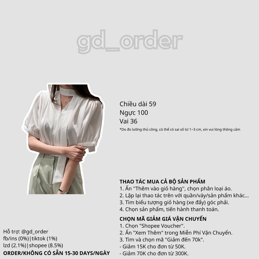 A15|Áo sơ mi nữ công sở kiểu hàn quốc chất lụa cao cấp kèm đai dây cổ gd_order