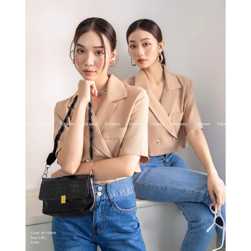 Áo khoác Blazer nữ tay ngắn dáng croptop phong cách trẻ trung ,nhiều màu TiQi Jeans A164 | BigBuy360 - bigbuy360.vn