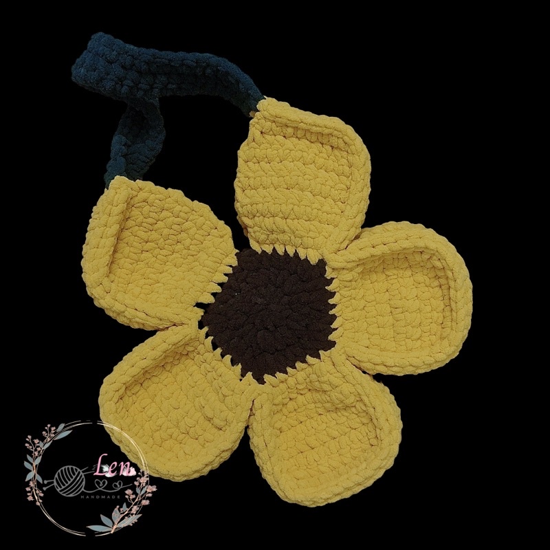 Túi len hoa cúc tặng kèm charm móc khóa hoa - Bloom daisy bag - Phụ kiện thời trang handmade