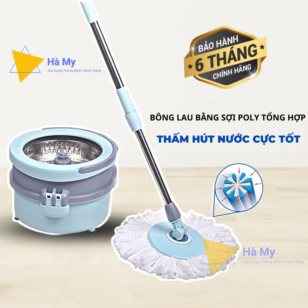 Cây Lau Nhà Tự Vắt 360 Độ,Cây Lau Nhà Thông Minh Minmop Thái Lan Cao Cấp Tặng Kèm Bông Lau-Gọn Nhẹ,Bền Dễ Sử Dụng