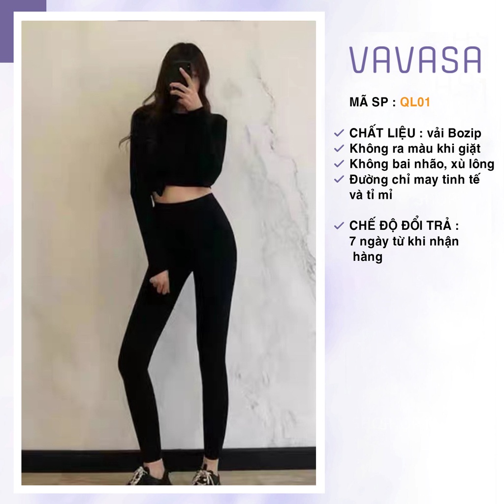 Quần legging nữ dài cạp cao bigsize cao cấp nâng mông VAVASA QL02