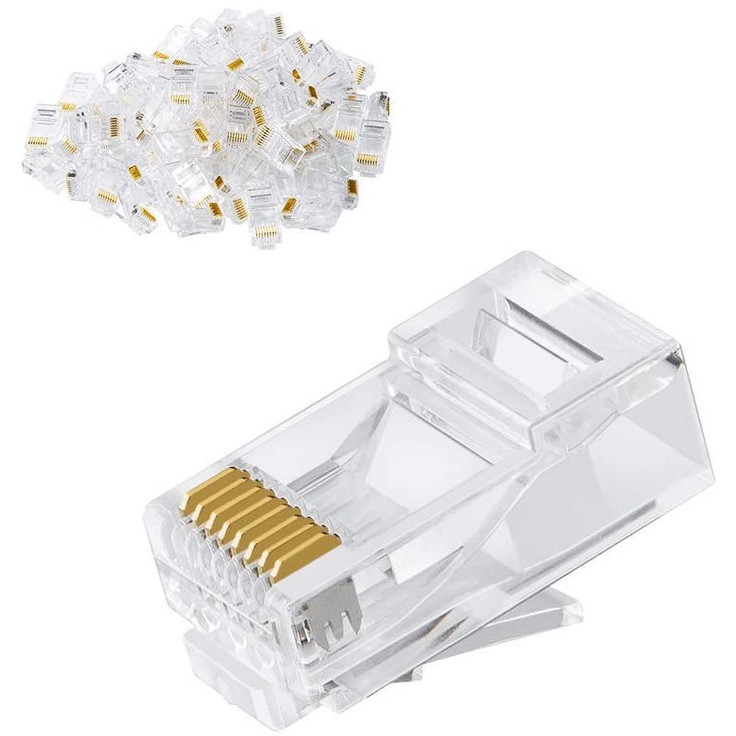 Set 100 Đầu Nối Rj 45 Cho cat5e Mới Và An Toàn | BigBuy360 - bigbuy360.vn