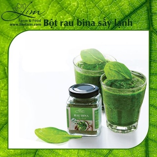 Bột rau bina (cải bó xôi) sấy lạnh hũ thủy tinh 150gr nguyên chất- LIM