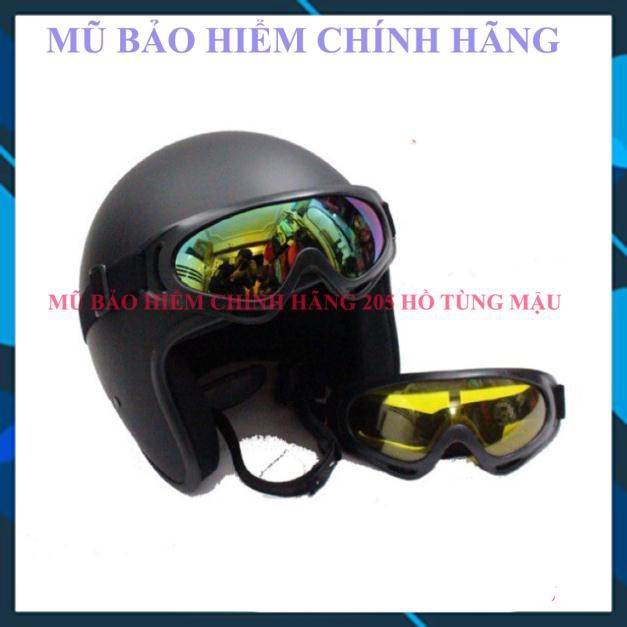 COMBO Mũ bảo hiểm 3/4 + Kính chống tia UV400 - Nhựa ABS Độ Bền Cao - BH 6 Tháng Sử Dụng