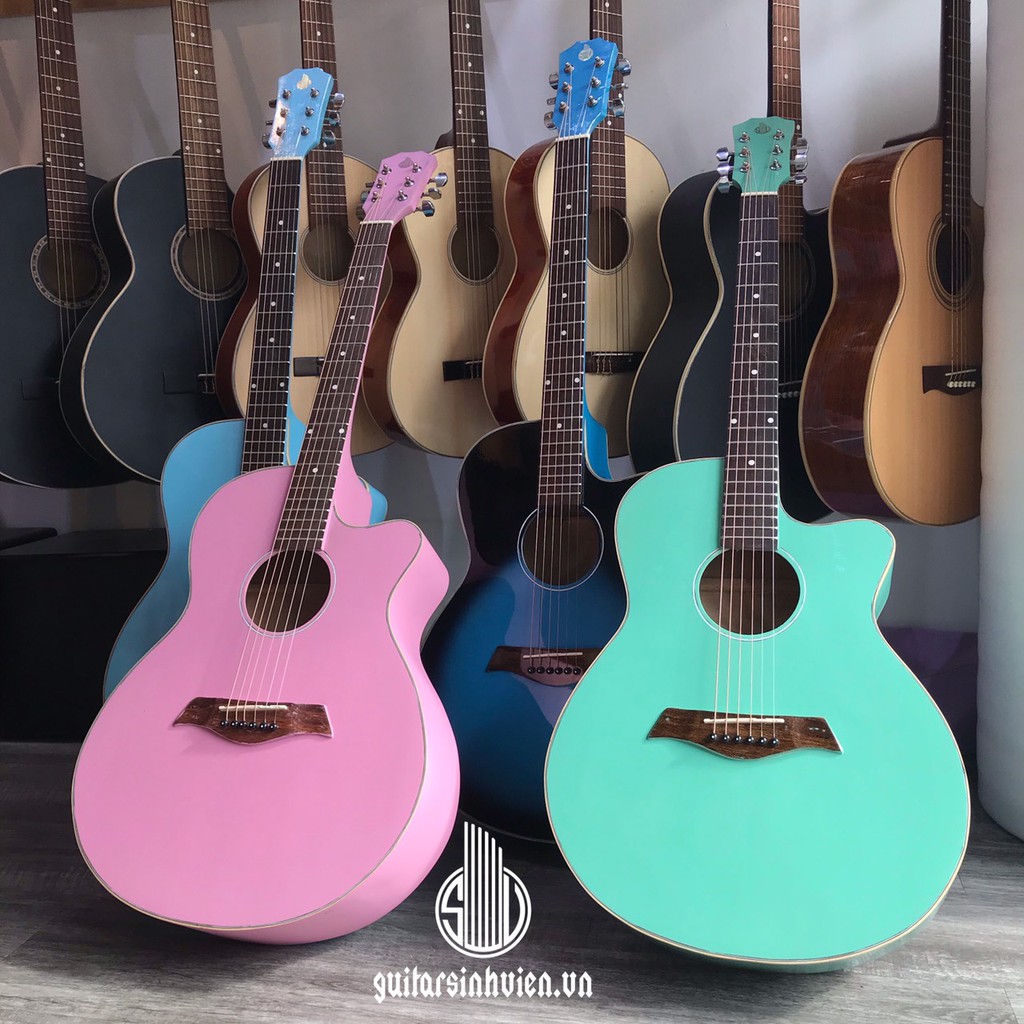 Đàn guitar acoustic màu có ty SV750A - Đàn cho người mới - Tặng 6 phụ kiện - Bảo hành 1 năm