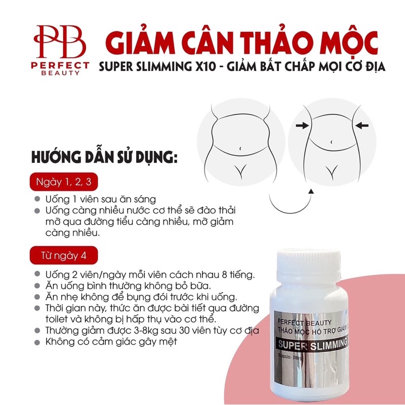 GIẢM CÂN SUPER SLIMMING X10 TẶNG KÈM GÓI DETOX