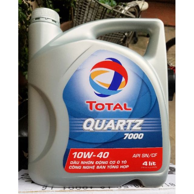 Dầu nhớt động cơ ô tô Bán Tổng Hợp TOTAL QUARTZ 7000 SN 10W-40 4 Lít L oto 10w40