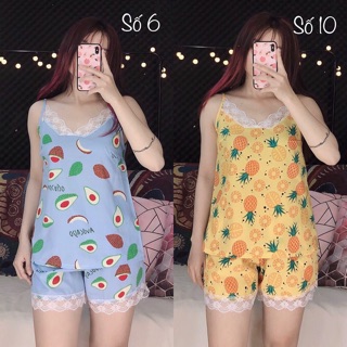 ( Freesize Dây ) Đồ Bộ Lụa Dây Đùi