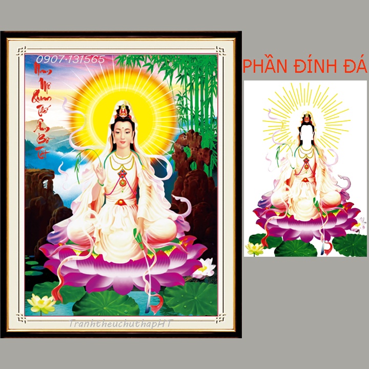 Tranh đính đá Phật bà VS481: 50*68cm - chưa đính