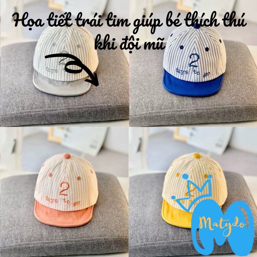 Mũ cho bé gái bé trai nón lưỡi trai hình số 2 kẻ sọc đáng yêu phụ kiện mũ nón mùa hè