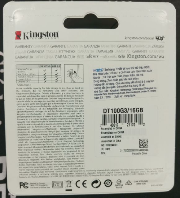 USB 16GB kingston DT100G3 3.1/3.0  Hàng chính hãng FPT, VSPC phân phối | WebRaoVat - webraovat.net.vn