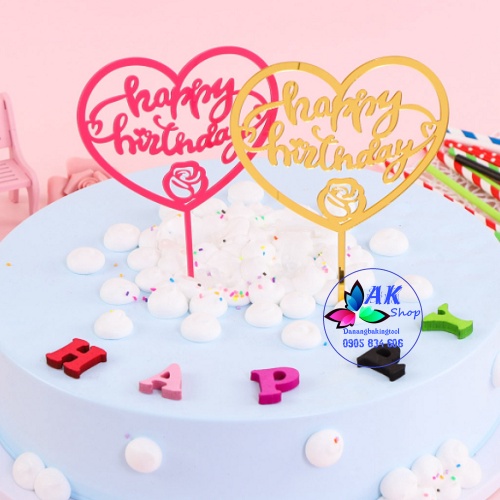 THẺ ACRYLIC TIM HAPPY BIRTHDAY