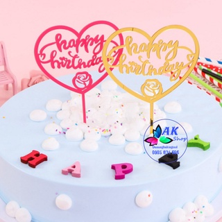 THẺ NHỰA CHỮ HAPPY BIRTHDAY (TIM)