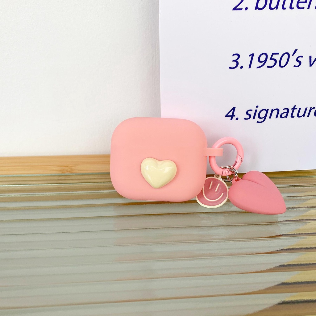 Vỏ Bảo Vệ Hộp Sạc Tai Nghe AirPods 1 2 pro 3 2021 gen3 Bluetooth Bằng Silicon Tpu Mềm Hình Mặt Cười 3D Màu Trơn Đơn Giản