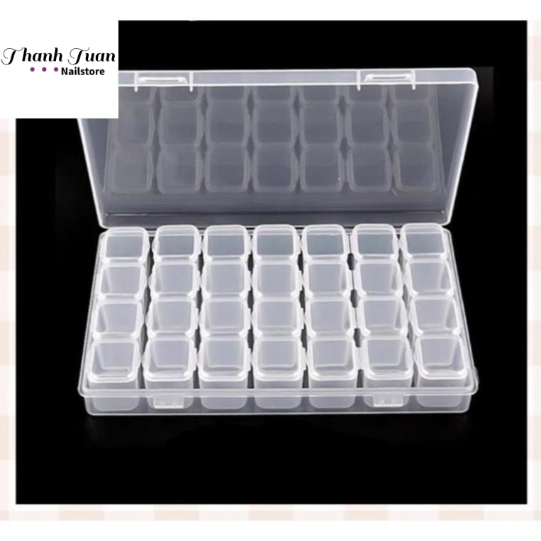 Khay nhựa set 28 ô - 6 ô đựng phụ kiện charm nail  - Phụ kiện đồ nail