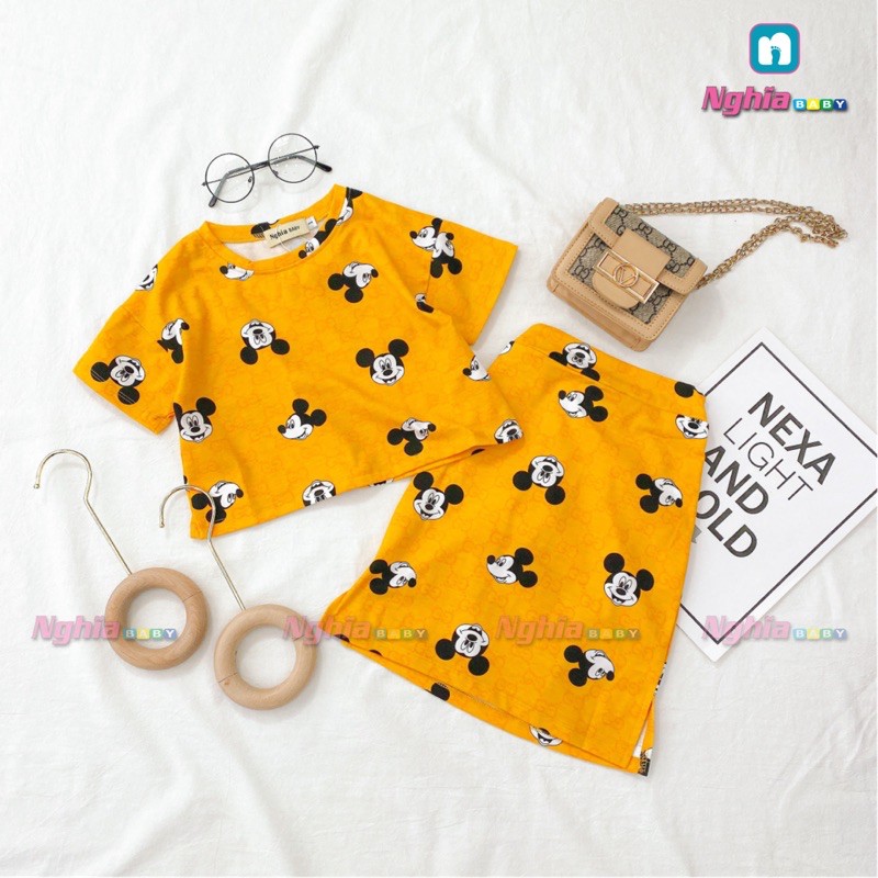 Set bộ mickey thun cotton NGHĨA BABY U73 dành cho bé gái!