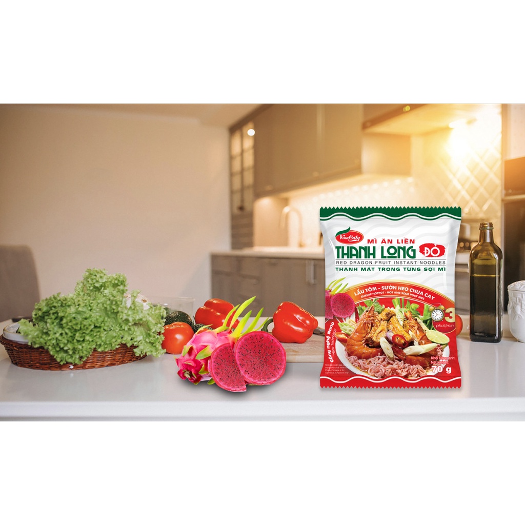Mì gói Thanh Long Đỏ Lẩu Tôm - Sườn Heo Chua Cay Caty