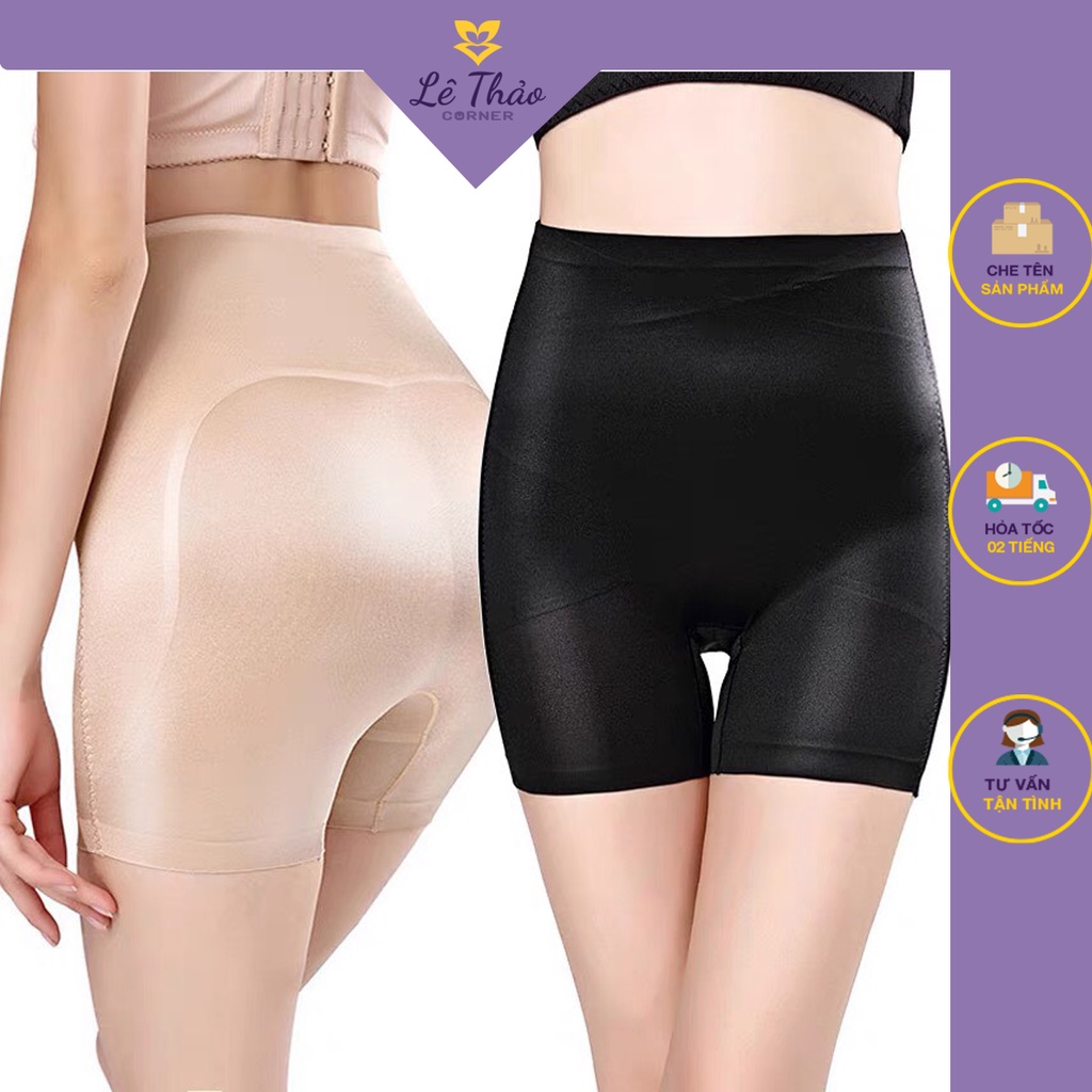 Quần gen đùi nịt bụng định hình nâng mông vải lụa satin cao cấp LÊ THẢO CORNER