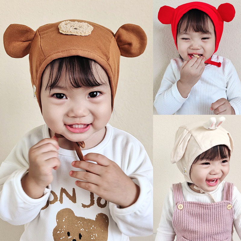 Mũ Len Tai Gấu Hoạt Hình Dễ Thương Cho Bé