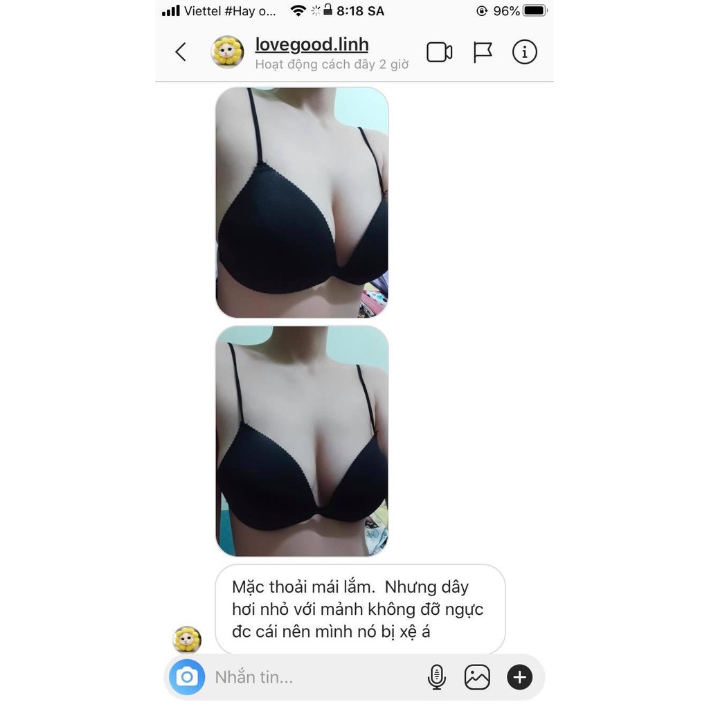 Áo lót Just Bra quai mảnh mút tim AB201