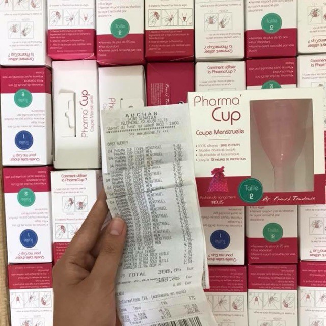 Cốc nguyệt san số 1 tại pháp Pharma cup đủ size - Hàng chính hãng đủ bill mua hàng