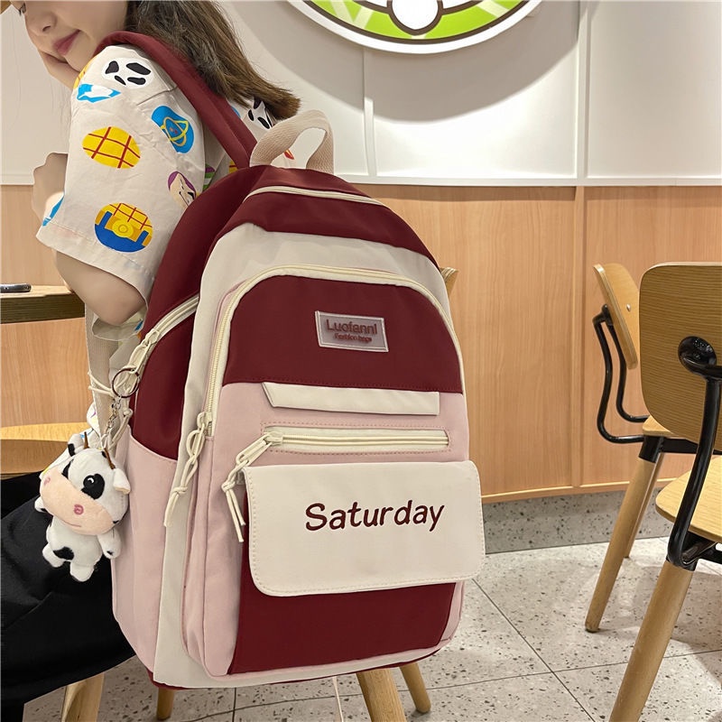 Schoolbag Girl ins Fashion Junior High School students large capacity backpack Girl Middle School students backpack Girl