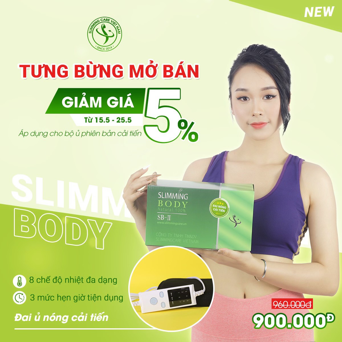 (Phiên Bản Mới) Bộ Đai Quấn Nóng Phiên Bản Mới Làm Gọn Cơ Thể Định Hình Eo, Thải Mỡ Slimming Body II -Gồm 4 Món