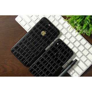 Miếng Dán Da IPhone - Vân Cá Sấu Đen
