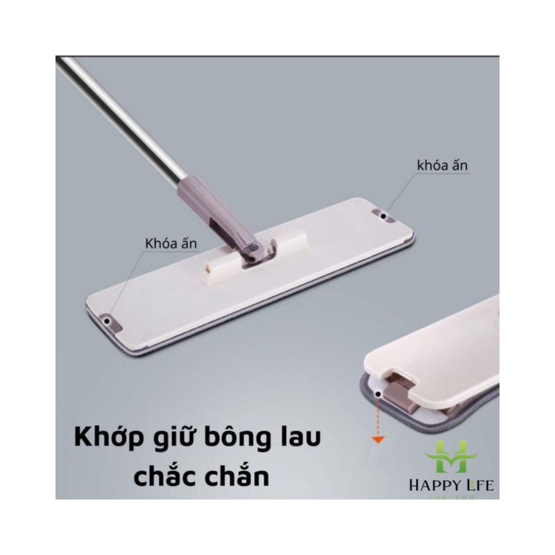 Cây lau nhà tự vắt, bộ lau nhà thông minh tách nước bẩn INOCHI tiêu chuẩn Nhật Bản - Happy Life 4U