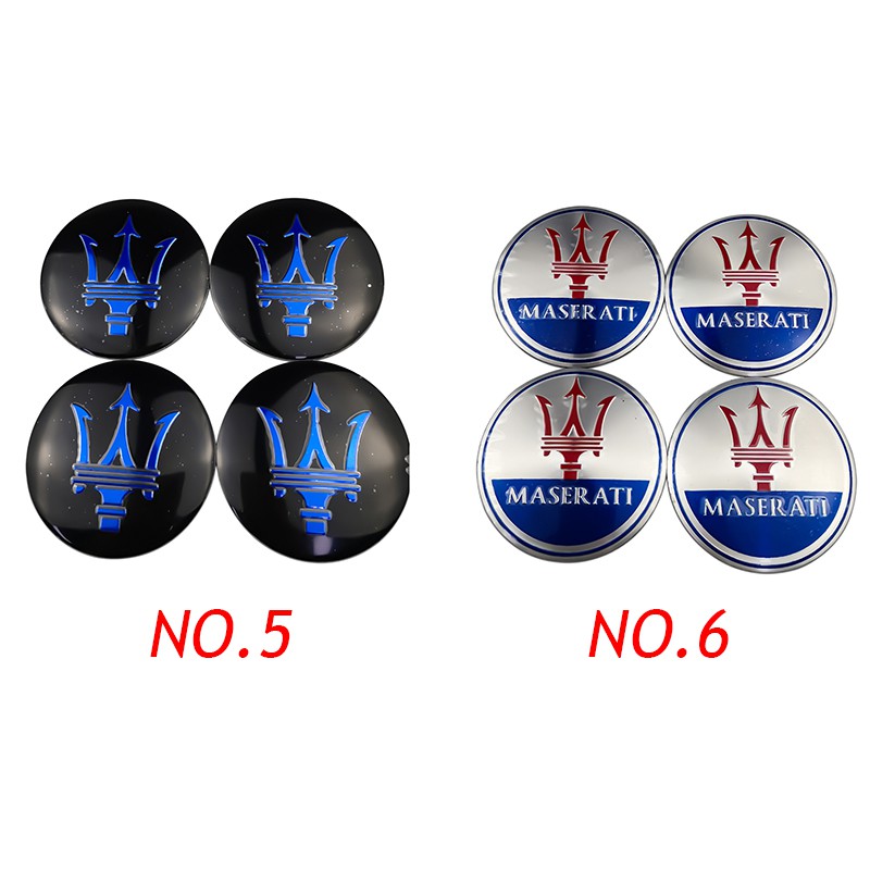 Set 4 Miếng Dán 56mm Trang Trí Trục Bánh Xe Ô Tô maserati ghibli Leante gran Cabio