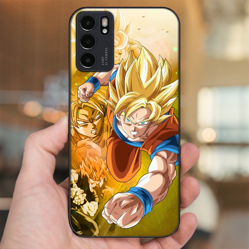 Ốp lưng Oppo Reno 6 5G viền đen in hình Goku Dragon Ball
