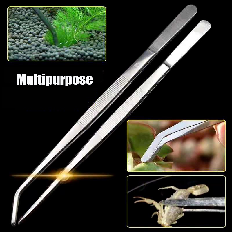 Nhíp Cong Bằng Thép Không Gỉ Gắp Cây Thủy Sinh Cho Chim Nuôi Bò Sát