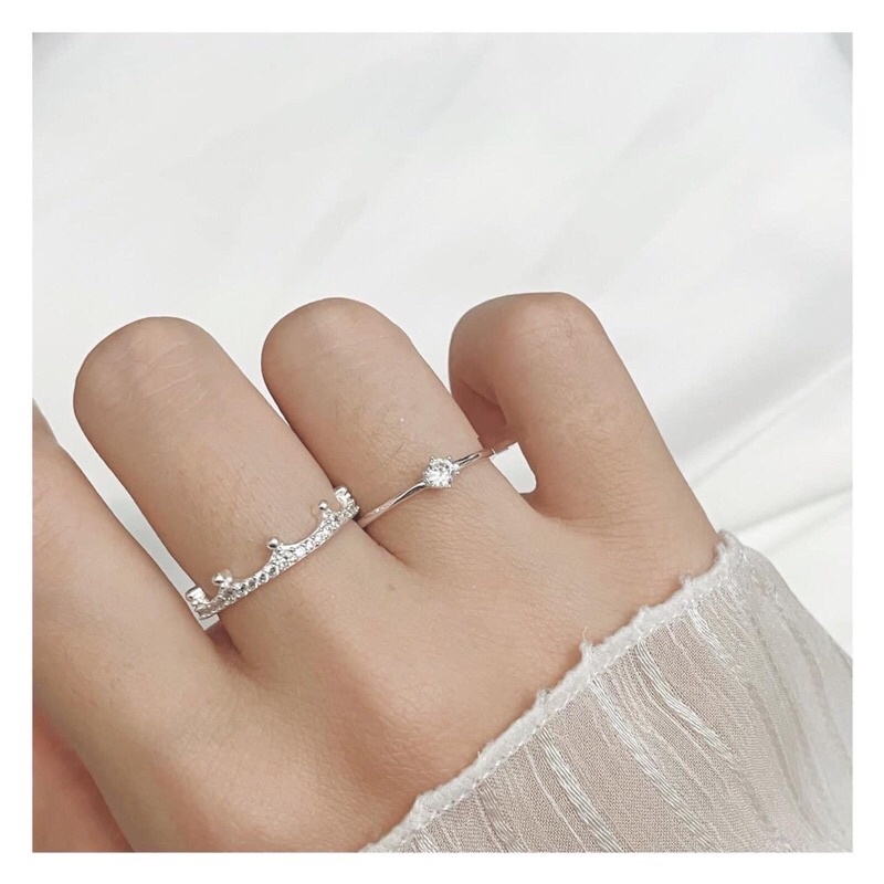 NHẪN VƯƠNG MIỆN CỰC XINH BẠC TA CHO BẠN NỮ